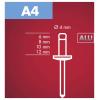 Arrow Tool Group 724131 slepý nýt (Ø x d) 4 mm x 12 mm hliník hliník hliník RA 4 X 12 ALU 100ST 100 ks