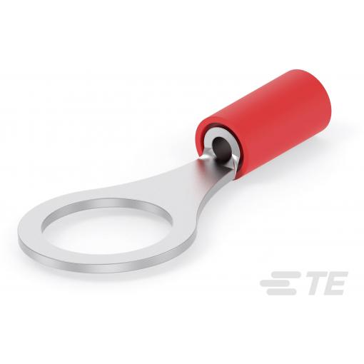 TE Connectivity 8-31897-1 kulaté kabelové oko Průřez (max.)=1.42 mm² Ø otvoru=9.53 mm částečná izolace červená 1 ks Piece