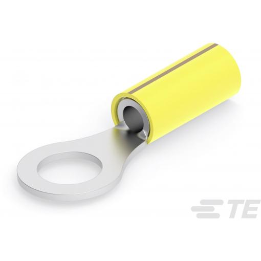TE Connectivity 2-320576-3 kulaté kabelové oko Průřez (max.)=6.11 mm² Ø otvoru=7.92 mm částečná izolace hnědá 1 ks Box