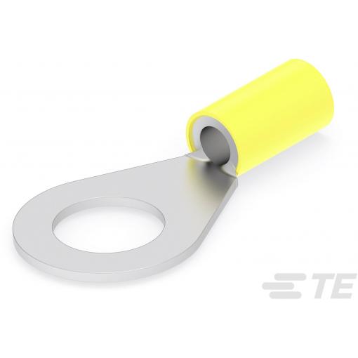 TE Connectivity 165416 kulaté kabelové oko Průřez (max.)=6 mm² Ø otvoru=10.5 mm částečná izolace žlutá 1 ks Box