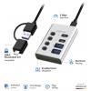 LogiLink UA0446 USB Hub 2 + 2 port USB-A, USB-C® USB 3.2 Gen1 5 GBit/s hliník UA0446