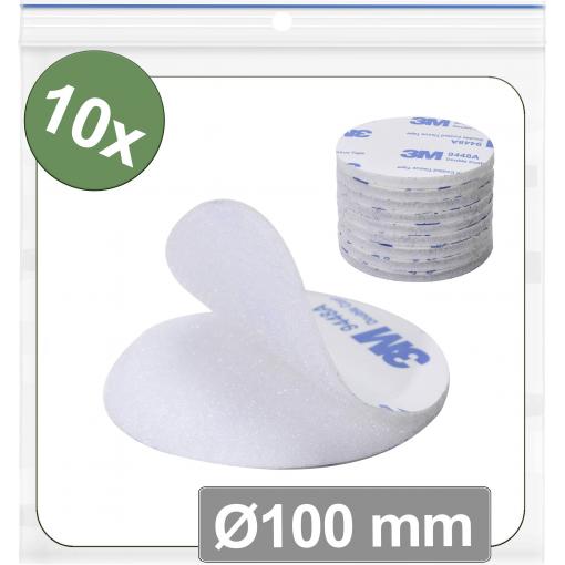 Quadrios 25CA682 kulaté suché zipy, lepicí, háčková a flaušová část, (Ø) 100 mm, bílá, 10 ks