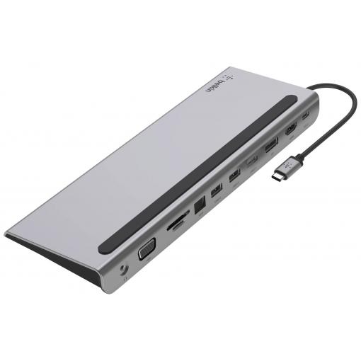 Belkin USB-C® dokovací stanice INC004btSGY Vhodné pro značky (dokovací stanice pro notebook): univerzální integrovaná čtečka karet, napájení USB-C®