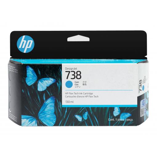 HP 738 - 130 ml - azurová - originální - designový jet