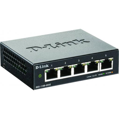 D-Link DGS-1100-05V2/E DGS-1100-05V2 síťový switch 5 portů 1 GBit/s