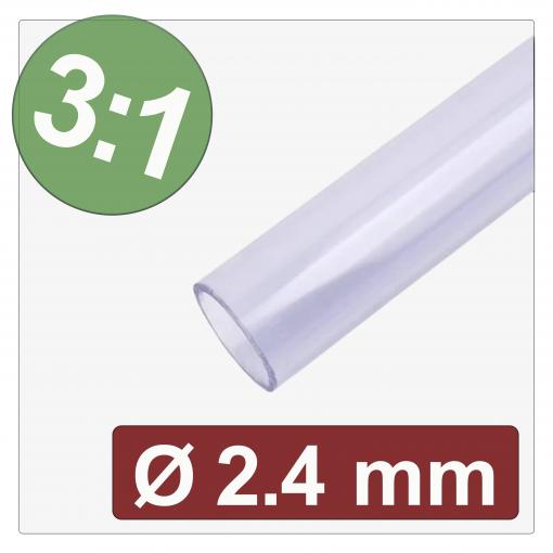 Quadrios 25CA639 smršťovací bužírka s lepidlem transparentní 2.4 mm 0.8 mm Poměr smrštění:3:1 metrové zboží