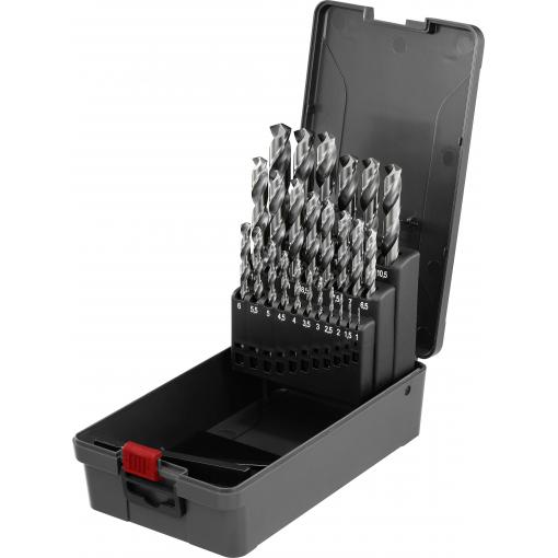 TOOLCRAFT TO-10926867 HSS-G sada spirálových vrtáku do kovu 25dílná Celková délka 195 mm tvrzeno DIN 338 válcová stopka 1 sada