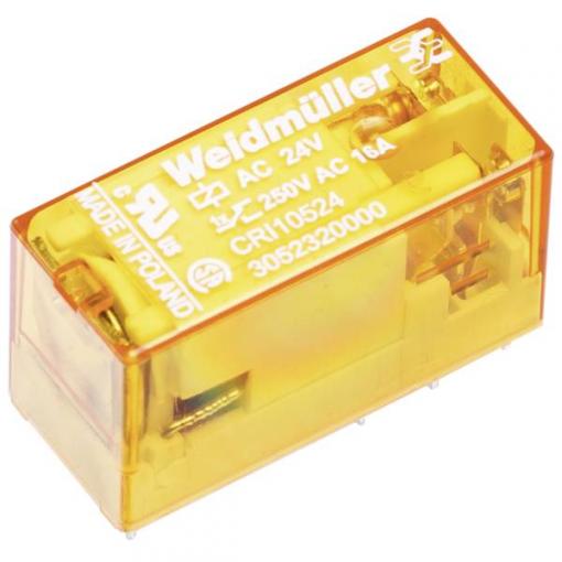 Weidmüller CRI10524 Miniaturní průmyslové relé, 24 V/AC, 16 A, 1 přepínací kontakt, 10 ks