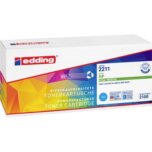 Edding Toner náhradní HP 415A (W2031A) kompatibilní azurová 2100 Seiten EDD-2211 18-2211