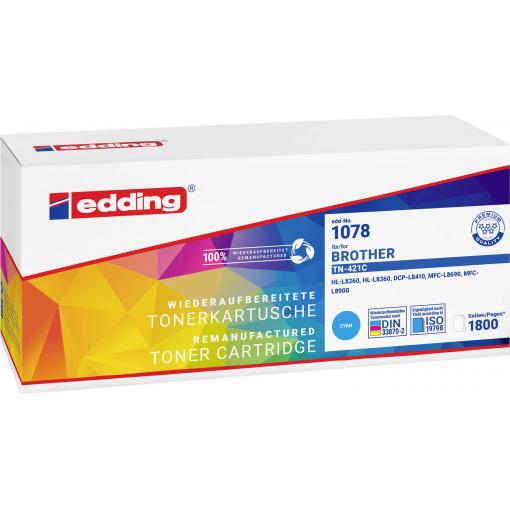 Edding Toner náhradní Brother TN-421C kompatibilní azurová 1800 Seiten EDD-1078 18-1078