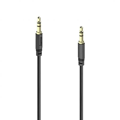 Hama 00202014 jack audio kabel [1x jack zástrčka 3,5 mm - 1x jack zástrčka 3,5 mm] 5 m černá pozlacené kontakty