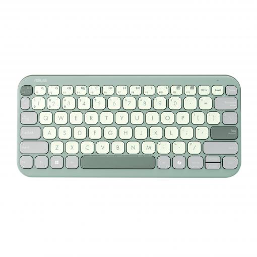 Asus ASUS KW100 KEYBOARD/GN/GE/81 bezdrátový klávesnice německá, QWERTZ, Macintosh zelená, světle zelená Snadné přepínání 3 zařízení