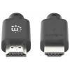 Manhattan HDMI kabel Zástrčka HDMI-A, Zástrčka HDMI-A 5 m černá 356671 4K UHD, PVC plášť, pozlacené kontakty, dvoužilový stíněný HDMI kabel