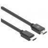 Manhattan HDMI kabel Zástrčka HDMI-A, Zástrčka HDMI-A 5 m černá 356671 4K UHD, PVC plášť, pozlacené kontakty, dvoužilový stíněný HDMI kabel