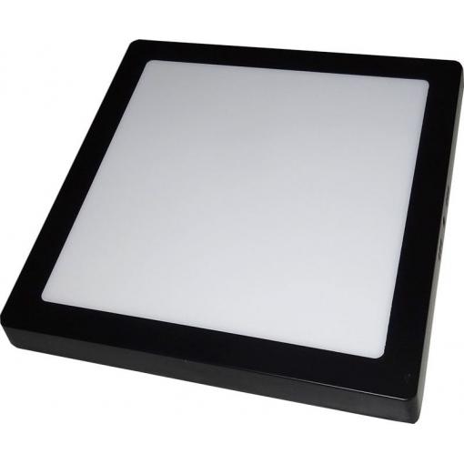 Podhledové LED svítidlo 30 W, 300×300 mm, 3000 K, přisazené, černé