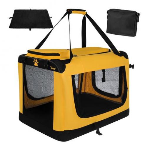 Přepravní taška pro zvířata Purlov 60×42×44 cm, do 25 kg, černo-žlutá