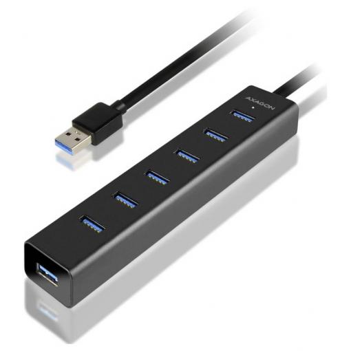 AXAGON HUE-SA7BP USB Hub 7 portů USB-A, microUSB USB 3.2 Gen1 5 GBit/s