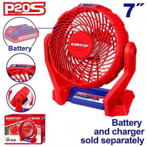 Aku stolní ventilátor 20V 17,8cm solo