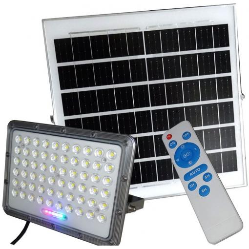 LED reflektor 10 W se solárním panelem a dálkovým ovládáním