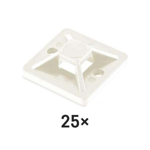 Samolepicí příchytka stahovacího pásku EMOS A2832 20×20mm bílá 25 ks