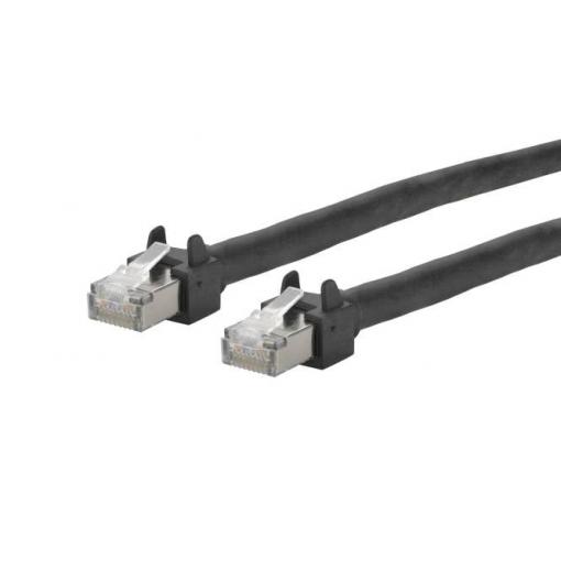 Metz Connect 13084F0500-E RJ45 síťové kabely, propojovací kabely CAT 5e S/UTP 0.50 m černá lze použít pro vlečení, krytí PUR, odolné proti UV záření 1 ks