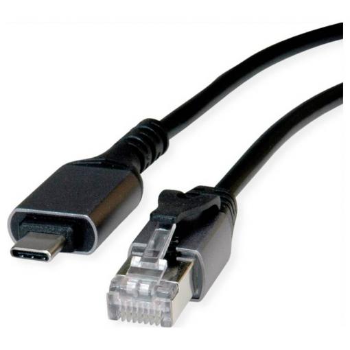 Value Adaptérový kabel USB-C® na RJ45 USB 3.2 Gen2 USB-C ® zástrčka, konektor rj45 1.5 m černá 12.99.1166