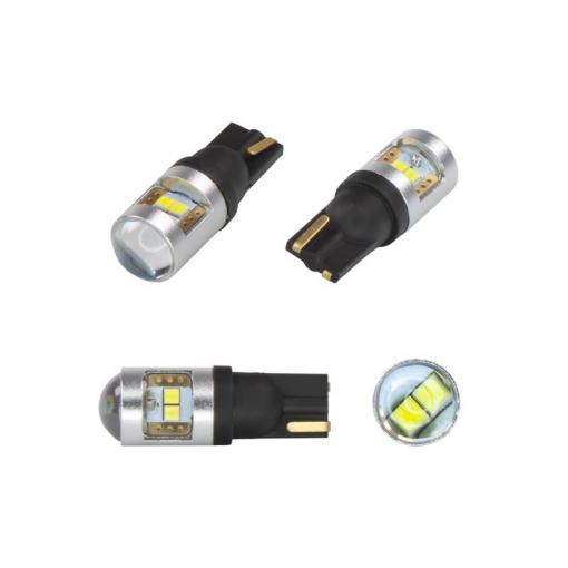 Autožárovka LED T10 12/24V CARCLEVER 952034cb 6LED/CSP CAN-Bus bílá 2ks