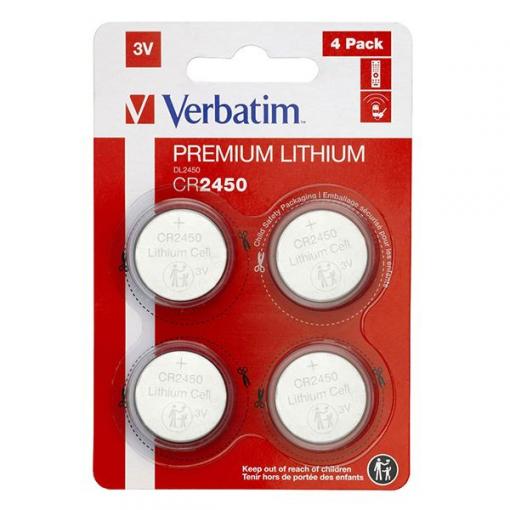 Baterie VERBATIM CR2450 3V lithiová 4-pack