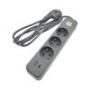 Prodlužovací přívod 2m 3 zásuvka + VYP -, QTEC Q-417F