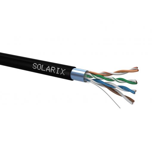 Kabel FTP Cat.5e PE drát venkovní černá 305m/box Solarix cena za balení 305 ks