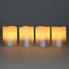 Solight sada LED svíček s časovačem, 4x svíčka, 6,5cm, stříbrná barva, 4xCR2032 součástí - 1V284