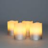Solight sada LED svíček s časovačem, 4x svíčka, 6,5cm, stříbrná barva, 4xCR2032 součástí - 1V284