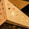 Solight LED dřevěná vánoční hvězda, závěsná, časovač, 20x LED, 65cm, 2x AA - 1V293