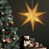 Solight LED vánoční hvězda zlatá, závěsná, časovač, 60cm, 20x LED, 2x AA - 1V295