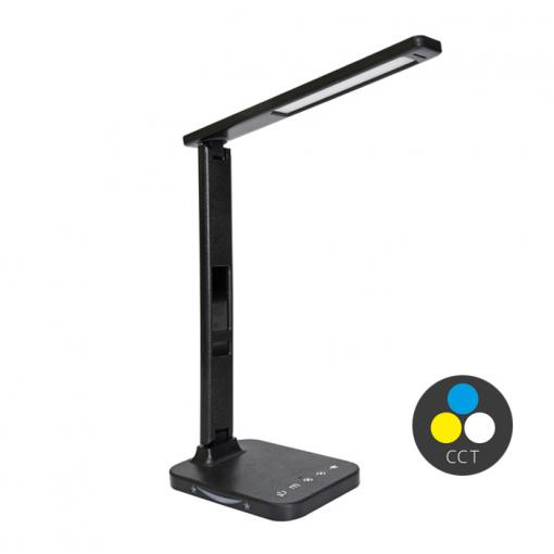 ECOLITE LED stolní lampa dotyková WEST 8W, volba teploty světla, stmívatelná, černá, USB, LU19AC-CR
