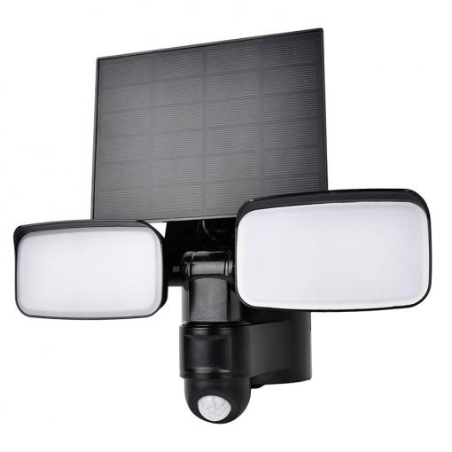 Solight LED solární osvětlení se senzorem, 9W, 850lm, 4000K, Li-Ion, černá - WO7203