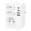 Solight rozbočka 1x 16A + 2x 2,5A, 2xUSB A+C rychlonabíječka 20W PD, bílá, vypínač - P109PD20