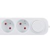 Solight prodlužovací přívod 5 zásuvek, USB A+C 20W PD, 3m, 3 x 1mm2, bílý, vypínač - PP152PD20