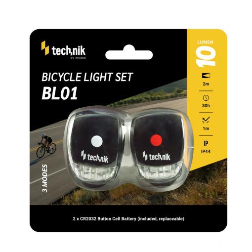 Sada cykloblikačky mini TECHNIK MT-BL01 červená + bílá, CR2032