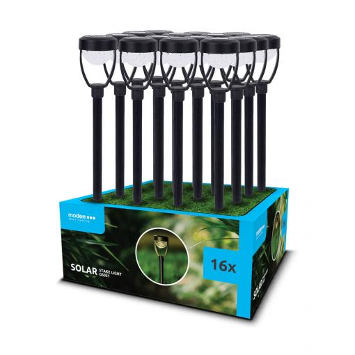Svítidlo solární ML-GS031 LED zahradní zápich 40cm, černé, 3000K