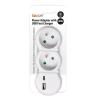 Solight rozbočka s USB A+C rychlonabíječkou 20W PD, 2 x 10A, bílá - P100-PD20