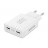 Rychlá nabíječka ALIGATOR slim, PD 45W, 2xUSB-C, bílá