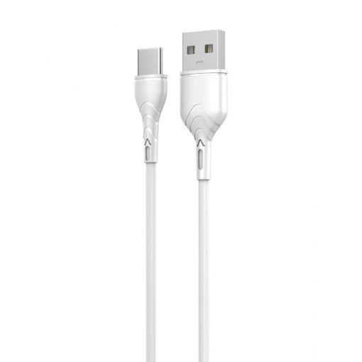 Nabíjecí a datový kabel TECHNIK USB-A/USB-C 1m, 5V 2,4A, bílý