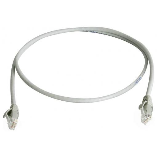 Telegärtner 100008048 RJ45 síťové kabely, propojovací kabely CAT 6 0.5 m šedá samozhášecí, S průchodkou chránící proti zlomení 1 ks
