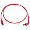 Telegärtner 100008014 RJ45 síťové kabely, propojovací kabely CAT 6A S/FTP 0.5 m červená samozhášecí, S průchodkou chránící proti zlomení 1 ks