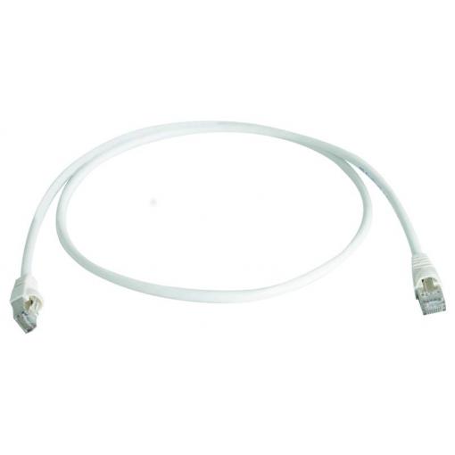 Telegärtner 100008274 RJ45 síťové kabely, propojovací kabely CAT 6A S/FTP 2.00 m bílá dvoužilový stíněný, s ochranou, samozhášecí 1 ks