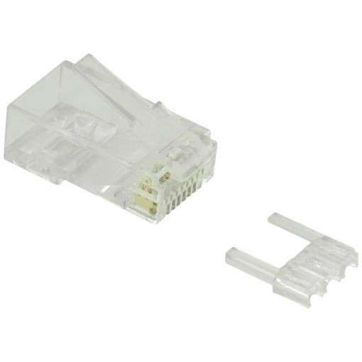 Value 21.99.3062, zástrčka RJ45, zástrčka, rovná, transparentní, 10 ks