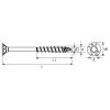 SWG Hox 17901407015 zápustný šroub 4 mm 70 mm T profil DIN 18360 ocel pozinkované 250 ks