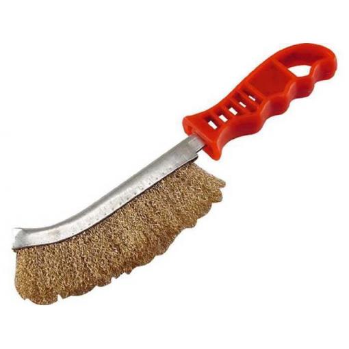 Kartáč ocelový pomosazený - plastová rukojeť 240mm EXTOL CRAFT