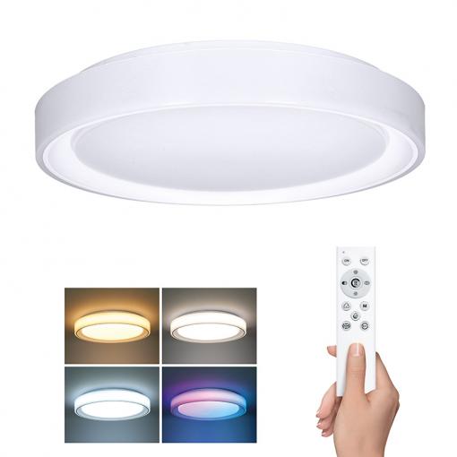 Solight LED osvětlení s dálkovým ovladačem Floco, 30W + 6W RGB, 2100lm, 40cm, změna chromatičnosti, stmívatelné - WO8015
